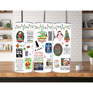 Griswold Christmas Vacation Sublimated Tumbler with straw and lid.